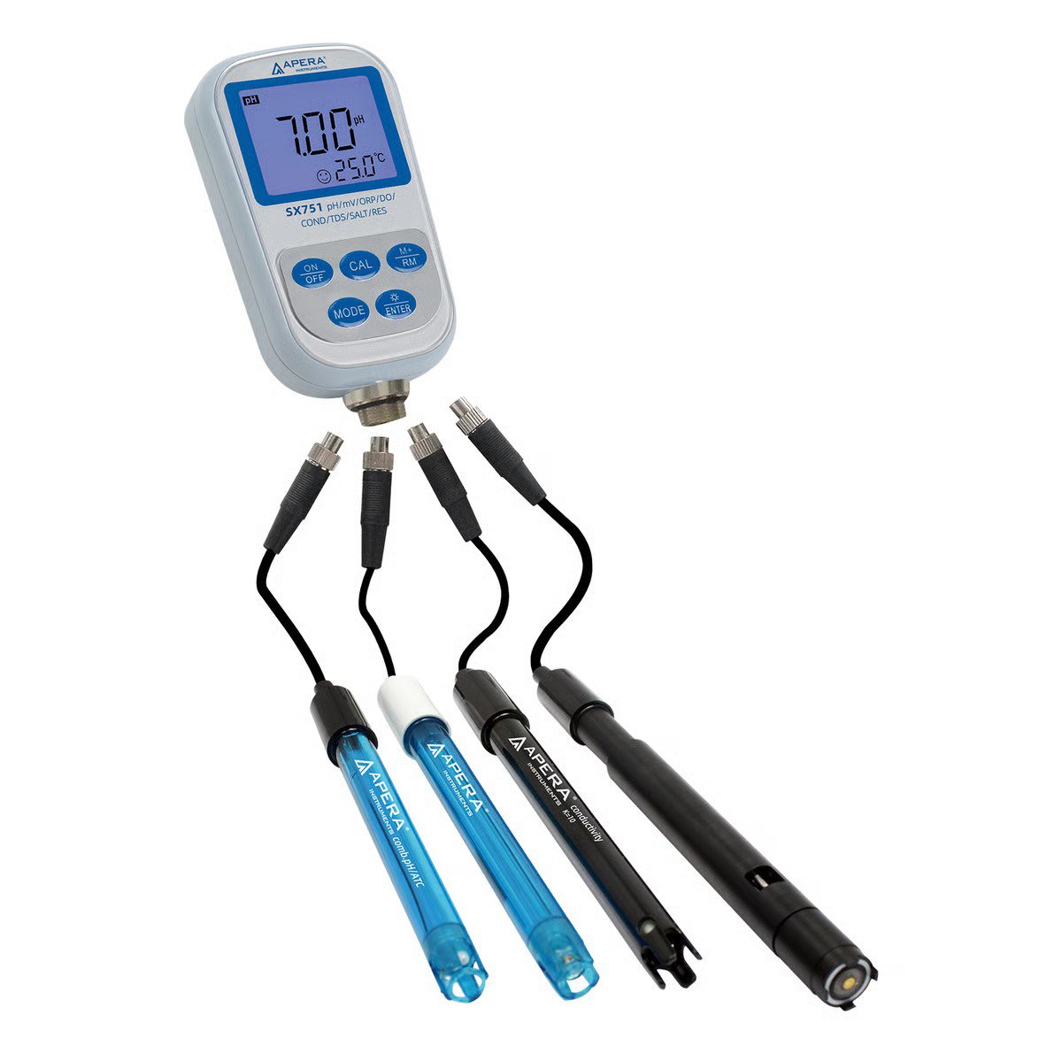 Handheld pH/ORP/DO/Conductivity/TDS/Salinity/Resistivity Multiparameter Meter Kit