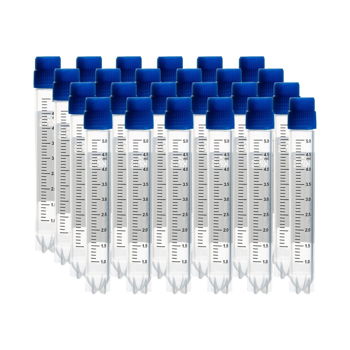 Cryoking 5.0ml clear PP sterile cryovials with external thread and red caps, CS1000
