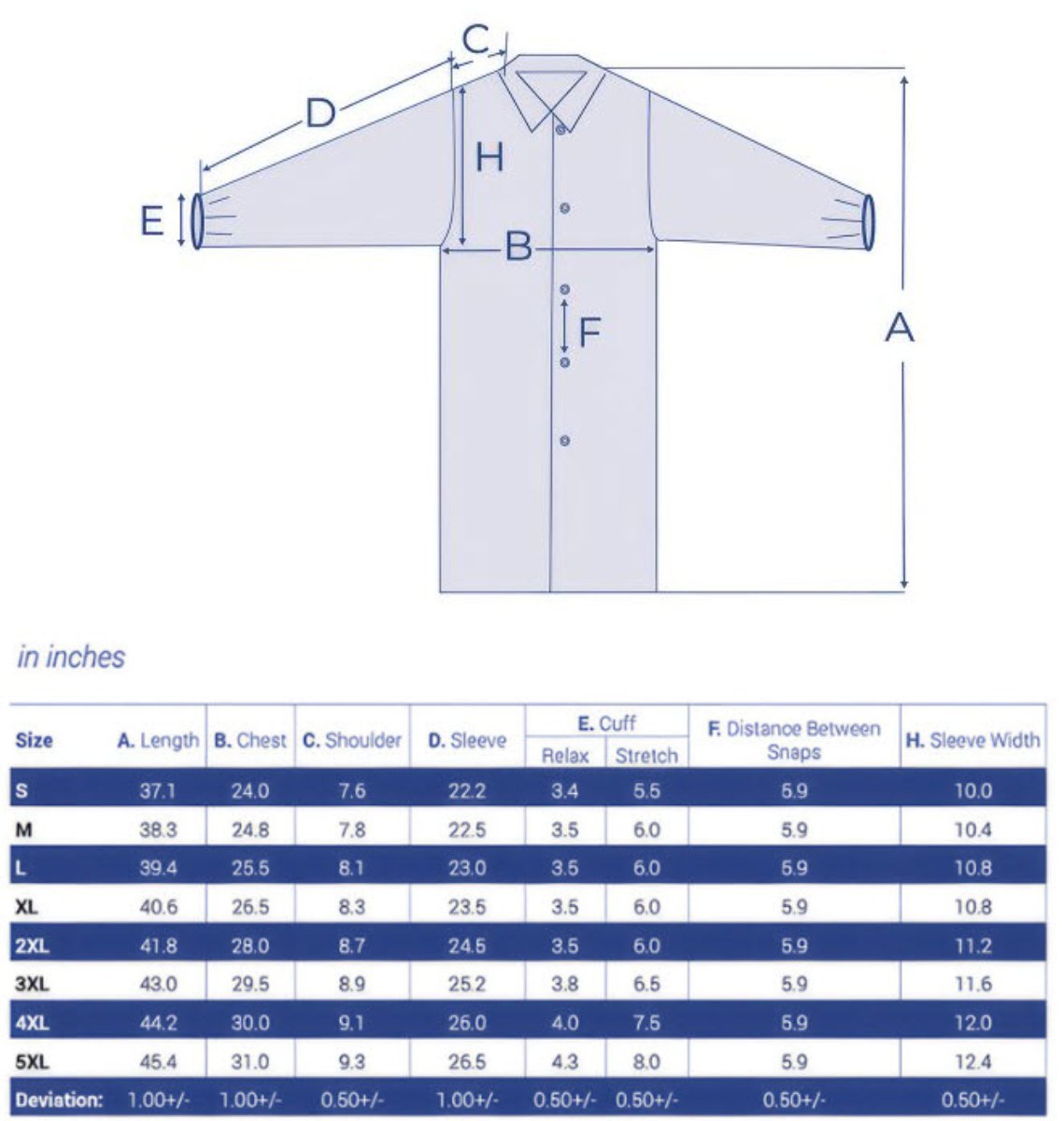 SMS Lab Coat, Size XXL, Elastic Wrist, Snap Front, 30/CS