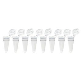 QuickSnap 0.1mL 8-Strip Tubes, with Individually-Attached Flat Caps, Clear