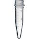1.5mL Graduated Screw Cap Tube, Conical Base, Writing Area, Clear, PK500