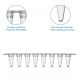 0.1ml clear PP nonsterile conical bottom (thin wall) pcr tubes with flat top caps 8/strip, CS1250