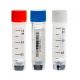 Cryoking 1.5ml clear PP sterile cryovials with external thread and white caps, CS1000