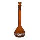 Volumetric flask, USP BBR, A 100mL NS14/23 glass amber, pk2