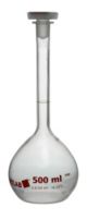 Volumetric Flask, PMP, Stopper, Class B, 500mL, pack of 2