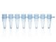 PCR 8-tube strip, 0.2mL, blue, bag of 125