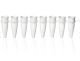 PCR tubes, strip of 8 connected, PP, white,0.2mL, bag of 125