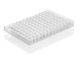 PCR-plate 96-well, Rigid Frame, PC/PP, transp. semi skirt. Stand.Profile 50 pcs white .15ml