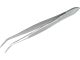 Forceps, stainless steel, sharp, bent form, 105 mm