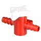 Two-way valve, PP/PE, Ø 7-9 mm, NW 6 mm, red/white