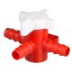 Three-way valve, PP/PE, Ø 7-9mm, NW 6mm, red/white
