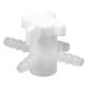 Three-way valve, PVDF, Ø 5-7 mm, NW 4 mm, white