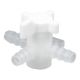 Three-way valve, PVDF, Ø 7-9 mm, NW 6 mm, white