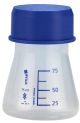 Flask Erlenmeyer w Blue Cap, PP 75mL