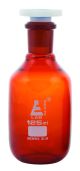 Bottle Reagent, Amber colour, narrow mouth with acid proof polypropylene stopper 125ml., socket size 19/26