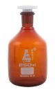 Bottle Reagent, Amber colour, narrow mouth with acid proof polypropylene stopper 250ml., socket size 19/26