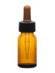 Bottle Dropping, Amber color, soda glass with screw cap and fitted with dropper, 30ml. (1oz)