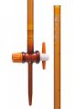 Burettes with straight bore interchangeable PTFE key stopcock, capacity 10ml, Sub. Div. 0.05ml Tolerance ± 0.02ml, class 'A' Amber