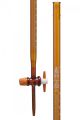 Burettes Amber Glass PTFE key stopcock, capacity 25ml, with White Graduation