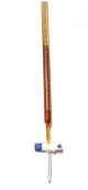 Burette Straight Bore Borosilicate PTFE Stopcock 50ml 0.10ml grad. Class A EA1