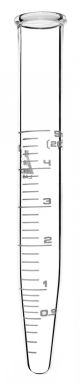 Centrifuge Tube 5ml, Conical, height 100mm, OD 13mm, boro. glass, graduated