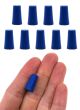 Solid blue neoprene stoppers: Bottom 6mm Top 8mm Length 16mm Made from long lasting neoprene rubber, oil resistant, Use up to temps of 250°F / 120°C Pack of 10