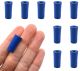 Blue neoprene stoppers with 1 hole (4 mm dia): Bottom 8mm Top 10.5mm Length 20mm Made from long lasting neoprene rubber, oil resistant, Use up to temps of 250°F / 120°C Pack of 10