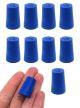 Solid blue neoprene stoppers: Bottom 13mm Top 16mm Length 24mm Made from long lasting neoprene rubber, oil resistant, Use up to temps of 250°F / 120°C Pack of 10