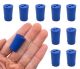 Blue neoprene stoppers with 2 holes (4 mm dia): Bottom 13mm Top 16mm Length 24mm Made from long lasting neoprene rubber, oil resistant, Use up to temps of 250°F / 120°C Pack of 10