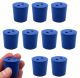 Blue neoprene stoppers with 2 holes (5 mm dia): Bottom 25mm Top 28mm Length 28mm Made from long lasting neoprene rubber, oil resistant, Use up to temps of 250°F / 120°C Pack of 10