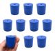 Blue neoprene stoppers with 1 hole (5 mm dia): Bottom 29mm Top 31mm Length 32mm Made from long lasting neoprene rubber, oil resistant, Use up to temps of 250°F / 120°C Pack of 10