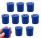Blue neoprene stoppers with 2 holes (5 mm dia): Bottom 29mm Top 31mm Length 32mm Made from long lasting neoprene rubber, oil resistant, Use up to temps of 250°F / 120°C Pack of 10