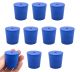 Blue neoprene stoppers with 1 hole (5 mm dia): Bottom 31mm Top 36mm Length 35mm Made from long lasting neoprene rubber, oil resistant, Use up to temps of 250°F / 120°C Pack of 10