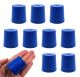 Solid blue neoprene stoppers: Bottom 33mm Top 38mm Length 38mm Made from long lasting neoprene rubber, oil resistant, Use up to temps of 250°F / 120°C Pack of 10
