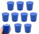 Blue neoprene stoppers with 1 hole (5 mm dia): Bottom 33mm Top 38mm Length 38mm Made from long lasting neoprene rubber, oil resistant, Use up to temps of 250°F / 120°C Pack of 10