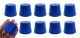 Solid blue neoprene stoppers: Bottom 35mm Top 45mm Length 36mm Made from long lasting neoprene rubber, oil resistant, Use up to temps of 250°F / 120°C Pack of 10