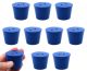Blue neoprene stoppers with 2 holes (5 mm dia): Bottom 35mm Top 45mm Length 36mm Made from long lasting neoprene rubber, oil resistant, Use up to temps of 250°F / 120°C Pack of 10