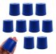Solid blue neoprene stoppers: Bottom 38mm Top 42mm Length 40mm Made from long lasting neoprene rubber, oil resistant, Use up to temps of 250°F / 120°C Pack of 10