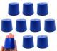 Solid blue neoprene stoppers: Bottom 40mm Top 49mm Length 40mm Made from long lasting neoprene rubber, oil resistant, Use up to temps of 250°F / 120°C Pack of 10