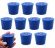 Blue neoprene stoppers with 2 holes (5 mm dia): Bottom 40mm Top 49mm Length 40mm Made from long lasting neoprene rubber, oil resistant, Use up to temps of 250°F / 120°C Pack of 10
