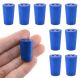 Blue ASTM neoprene stoppers with 2 hole (4 mm dia): ASTM Size: #0 Bottom 13mm Top 17mm Length 25mm Made from long lasting neoprene rubber, oil resistant, Use up to temps of 250°F / 120°C Pack of 10