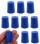 Solid blue ASTM neoprene stoppers: ASTM Size: #2 Bottom 16mm Top 20mm Length 25mm Made from long lasting neoprene rubber, oil resistant, Use up to temps of 250°F / 120°C Pack of 10