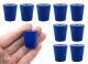 Blue ASTM neoprene stoppers with 1 hole (5 mm dia): ASTM Size: #3 Bottom 18mm Top 24mm Length 25mm Made from long lasting neoprene rubber, oil resistant, Use up to temps of 250°F / 120°C Pack of 10