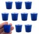 Blue ASTM neoprene stoppers with 1 hole (5 mm dia): ASTM Size: #4 Bottom 20mm Top 26mm Length 25mm Made from long lasting neoprene rubber, oil resistant, Use up to temps of 250°F / 120°C Pack of 10