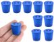 Blue ASTM neoprene stoppers with 2 hole (5 mm dia): ASTM Size: #4 Bottom 20mm Top 26mm Length 25mm Made from long lasting neoprene rubber, oil resistant, Use up to temps of 250°F / 120°C Pack of 10