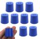 Solid blue ASTM neoprene stoppers: ASTM Size: #5.5 Bottom 24mm Top 28mm Length 25mm Made from long lasting neoprene rubber, oil resistant, Use up to temps of 250°F / 120°C Pack of 10