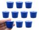 Blue ASTM neoprene stoppers with 1 hole (5 mm dia): ASTM Size: #6.5 Bottom 27mm Top 34mm Length 25mm Made from long lasting neoprene rubber, oil resistant, Use up to temps of 250°F / 120°C Pack of 10
