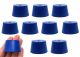 Solid blue ASTM neoprene stoppers: ASTM Size: #8 Bottom 33mm Top 41mm Length 25mm Made from long lasting neoprene rubber, oil resistant, Use up to temps of 250°F / 120°C Pack of 10