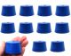Solid blue ASTM neoprene stoppers: ASTM Size: #9 Bottom 37mm Top 45mm Length 25mm Made from long lasting neoprene rubber, oil resistant, Use up to temps of 250°F / 120°C Pack of 10