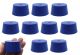 Solid blue ASTM neoprene stoppers: ASTM Size: #10 Bottom 42mm Top 50mm Length 25mm Made from long lasting neoprene rubber, oil resistant, Use up to temps of 250°F / 120°C Pack of 10